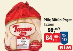TAZEM PİLİÇ BÜTÜN POŞET KG